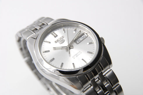 【 N MINT+ 】 Seiko 5 7S26-01V0 Day/Date Silver Dial 21 Jewels AT Watch from JAPAN